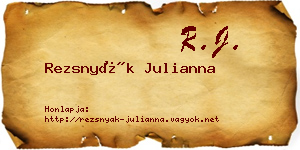 Rezsnyák Julianna névjegykártya